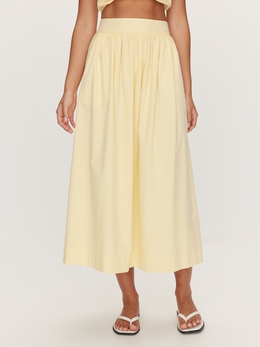 Blaise Poplin Midi Skirt                                                                                                        