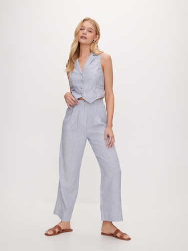 Luna Stripe Linen Blend Pant                                                                                                    
