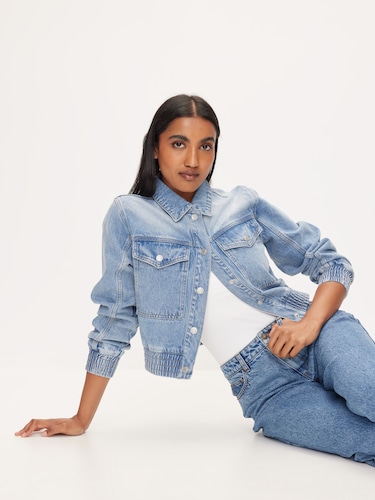 Denim Bomber Jacket                                                                                                             