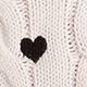 White Black Heart Embroidered