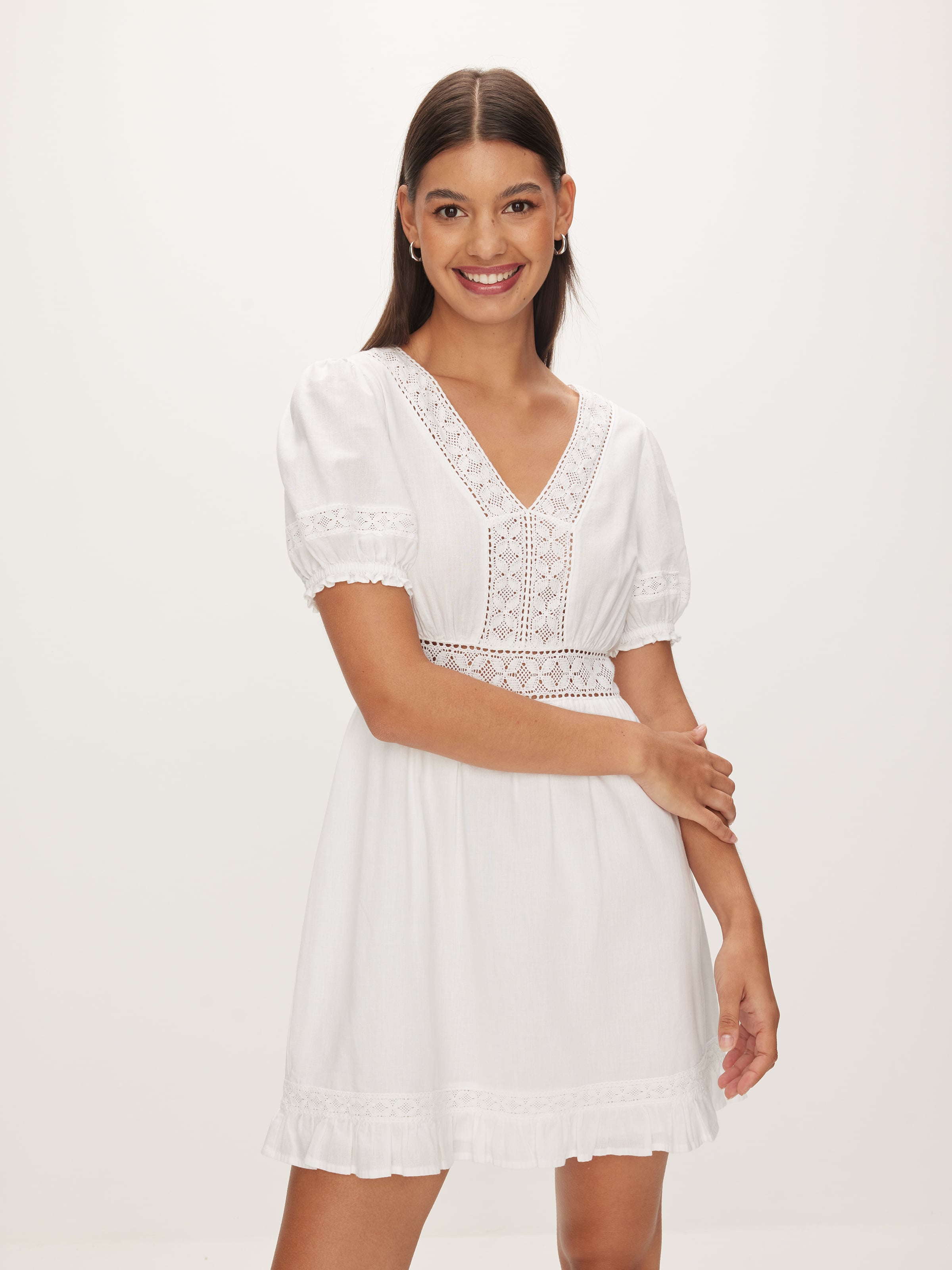 Lace Edge Mini Dress - Dotti Online
