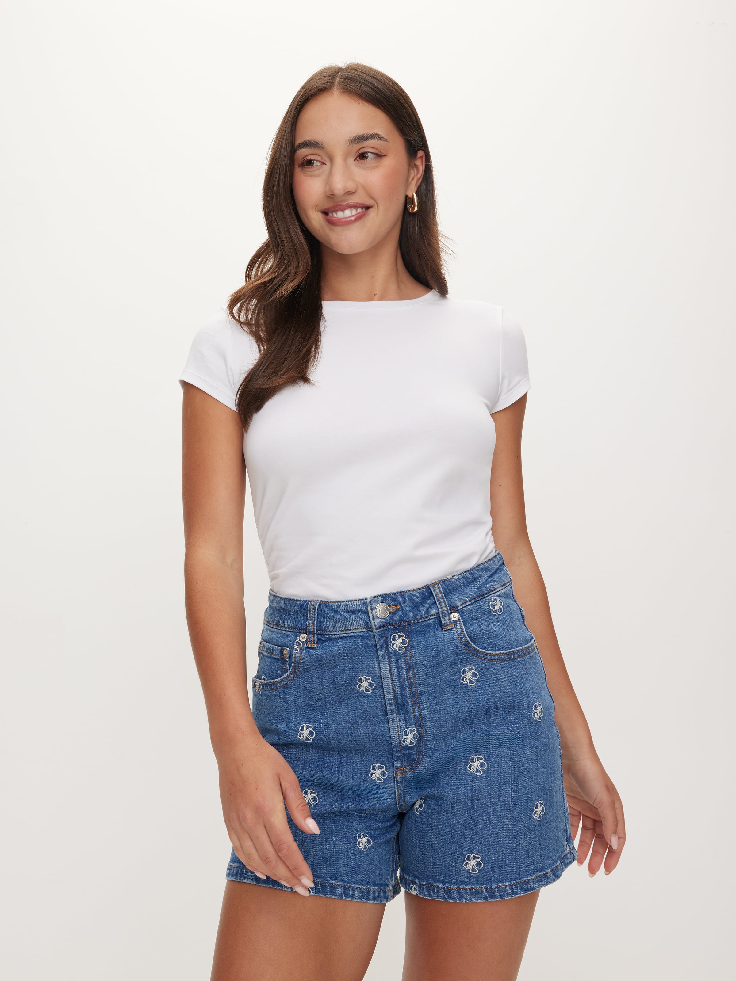 Addison Aline Short Flower Embroidery - Dotti Online