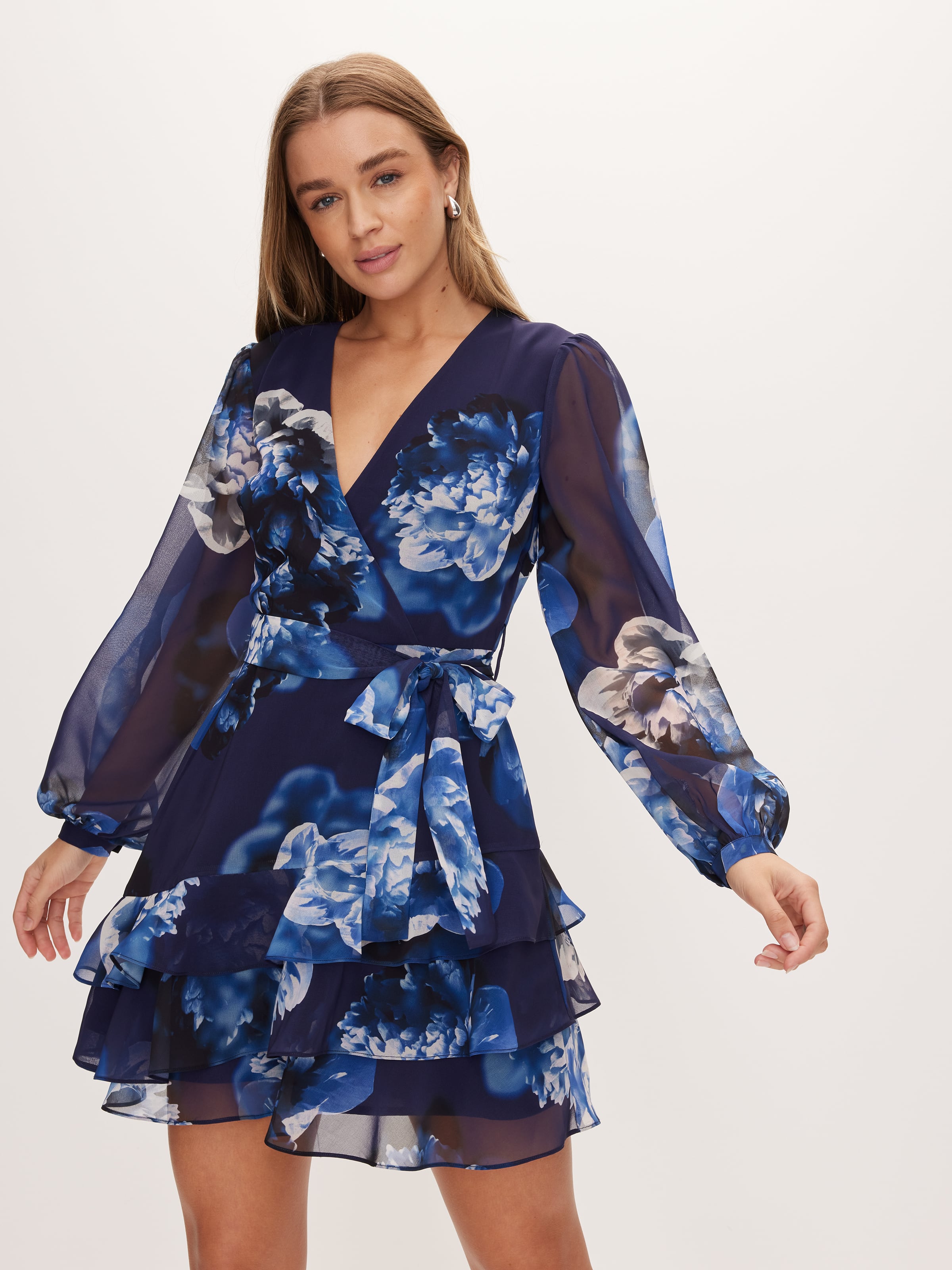Lucy Ruffle Long Sleeve Mini Dress Dotti Online